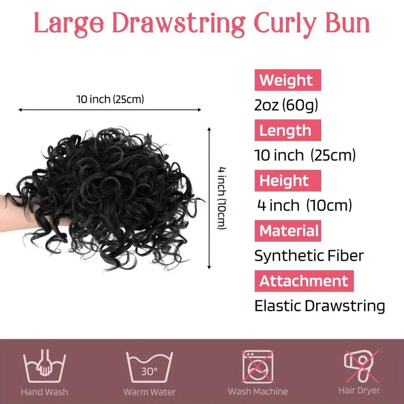 Messy Hair Bun Elastic Drawstring Loose Wave Hair Bun