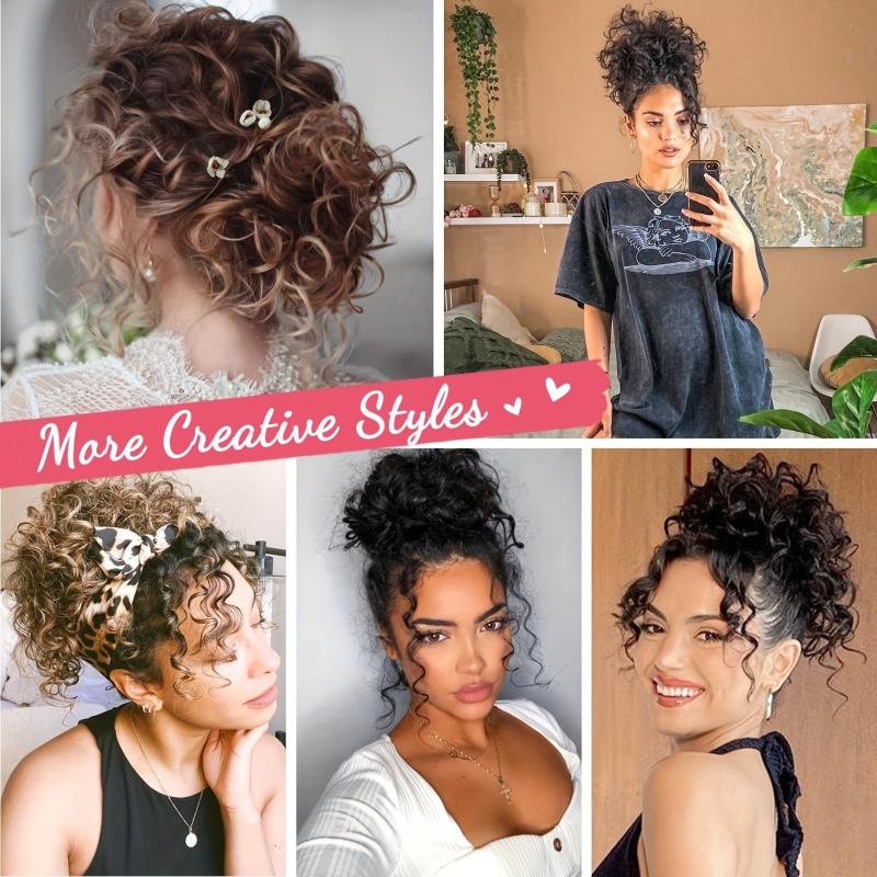 Messy Hair Bun Elastic Drawstring Loose Wave Hair Bun