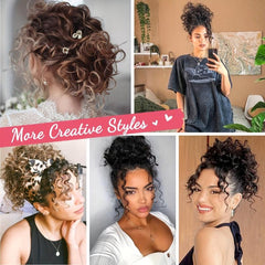 Messy Hair Bun Elastic Drawstring Loose Wave Hair Bun