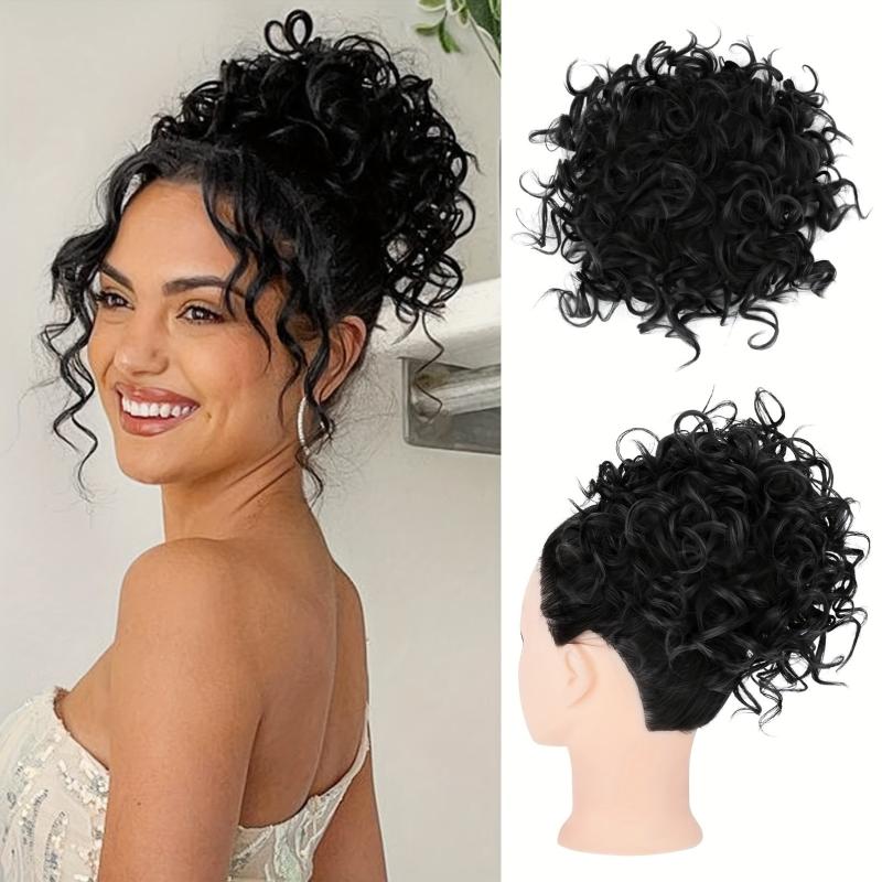 Messy Hair Bun Elastic Drawstring Loose Wave Hair Bun