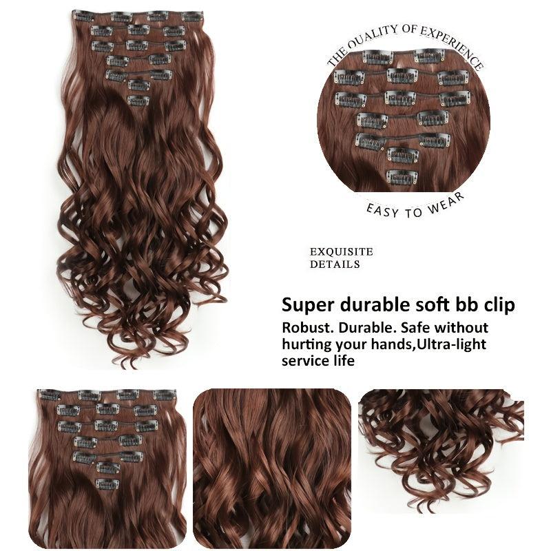 Wavy Hair Extensions Brown Side Clip Hair Extension