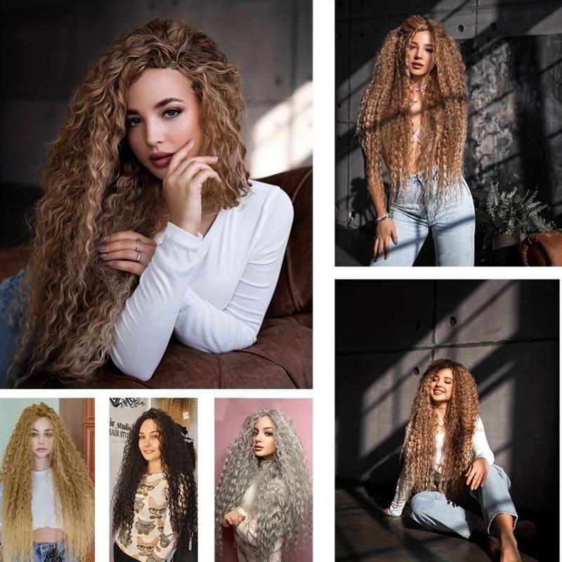 Long Deep Wave Hair Extensions Synthetic Twist Crochet Braids Bundle
