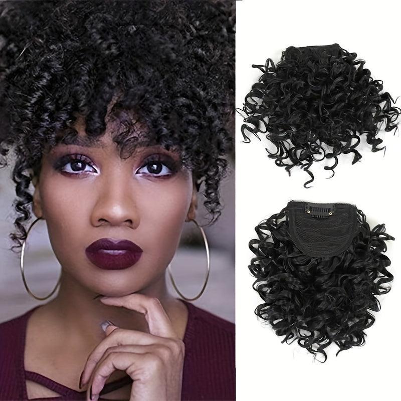 Afro Kinky Curly Clip In Bangs Natural Wig Hair Extension Accessories