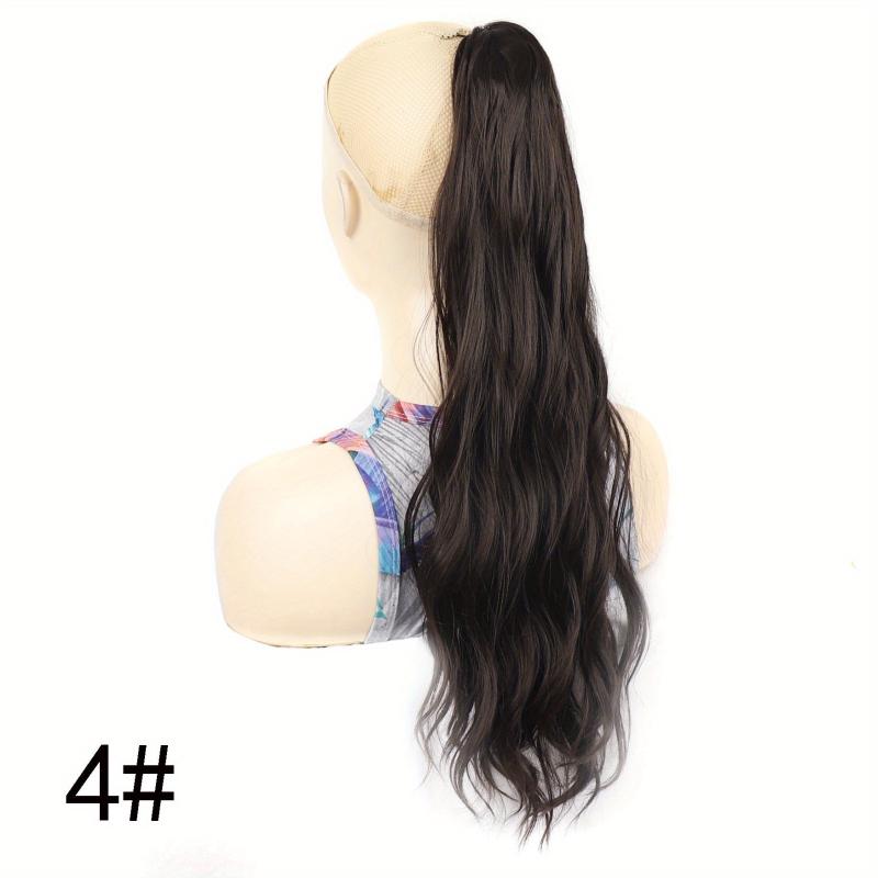 Brown Water Wave Synthetic Hair Claw Ponytail Clip On Hair Extension Wig