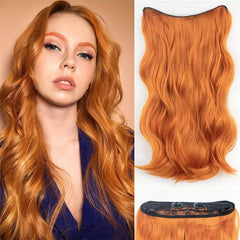 Invisible Wire Hair Extensions Long Wavy Dark Brown