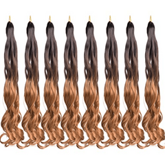 French Curly Hair Braid Extensions Loose Wave Elastic Braid 75g