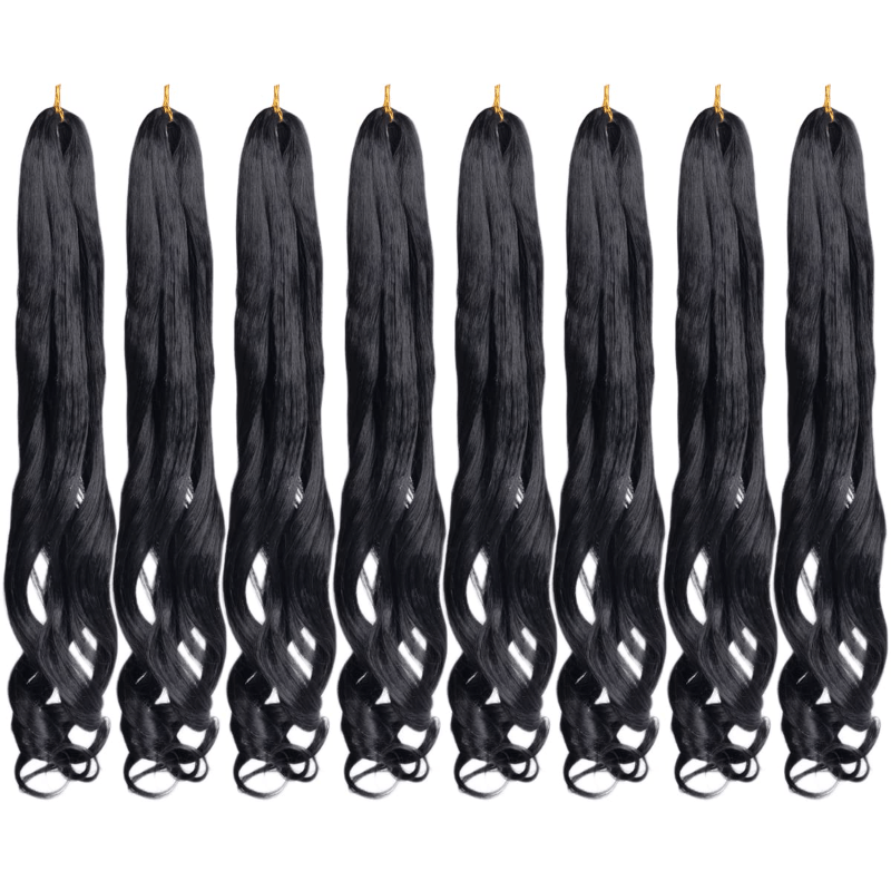 French Curly Hair Braid Extensions Loose Wave Elastic Braid 75g