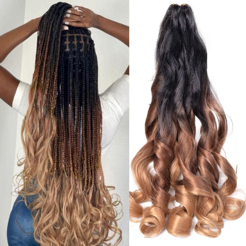 French Curly Hair Braid Extensions Loose Wave Elastic Braid 75g