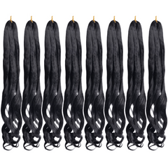 French Curly Hair Braid Extensions Loose Wave Elastic Braid 75g