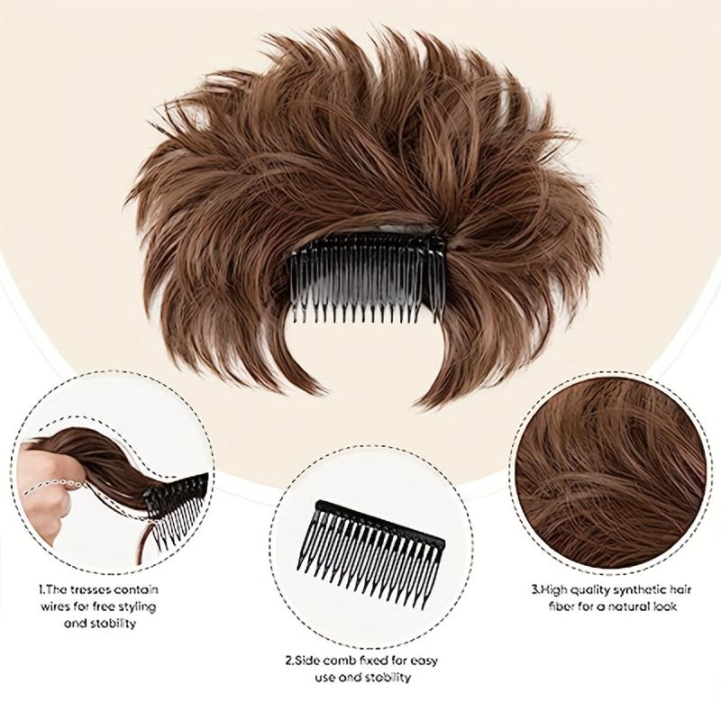 15 24 Cm Synthetic Messy Bun Hair Extensions Clip In Hair Piece
