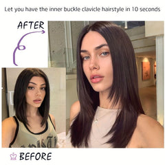 Synthetic Straight Clip In Hair Extensions Heat Resistant Fiber Hair Piece