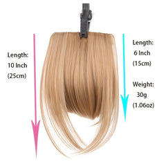 Everyday Wear Wig Front Clip Fringes Sideburns Flat Bangs