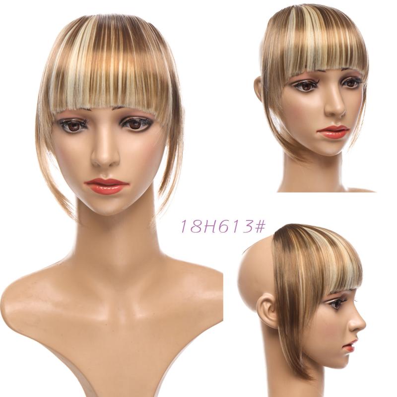 Everyday Wear Wig Front Clip Fringes Sideburns Flat Bangs