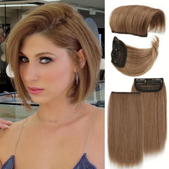 Straight Hair Pieces Synthetic Clip In Extensions for Daily Use