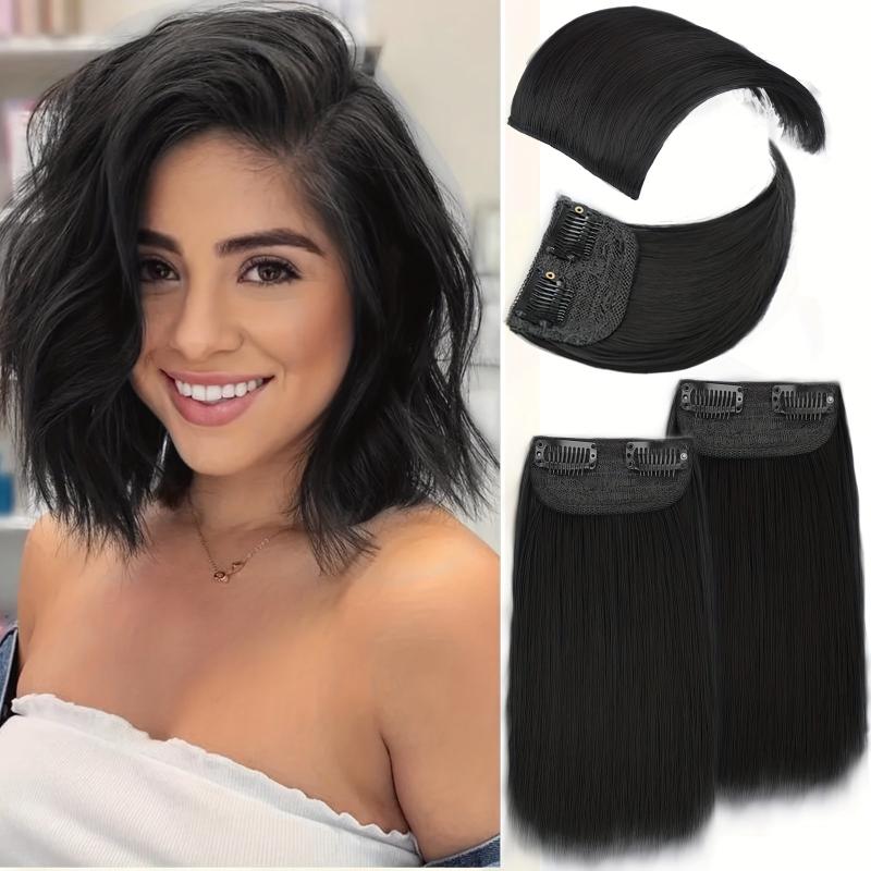 Straight Hair Pieces Synthetic Clip In Extensions for Daily Use