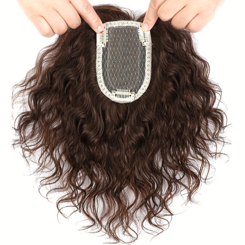 Curly Topper With Bangs Clip In Synthetic Hair Pieces