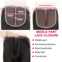 T4x4x1 Lace Closure Straight Wave Brazilian Human Hair