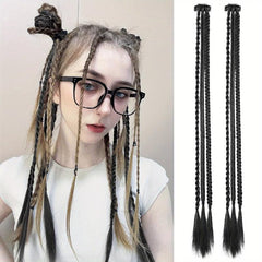 6 PCS Clip In Hair Extensions Baby Braids 55 Long Copper