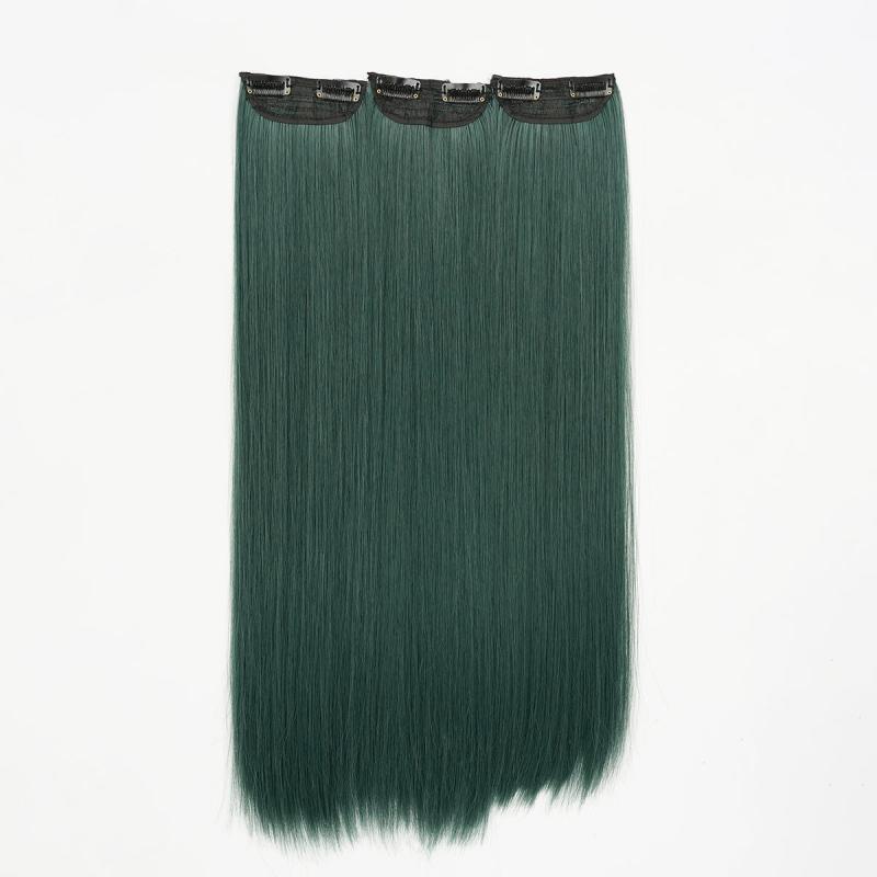 Brown Long Straight Hair Wig Set