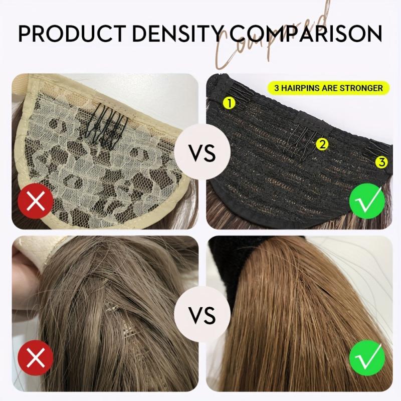 Straight Ponytail Hair Tie Synthetic Extensions for Daily Use