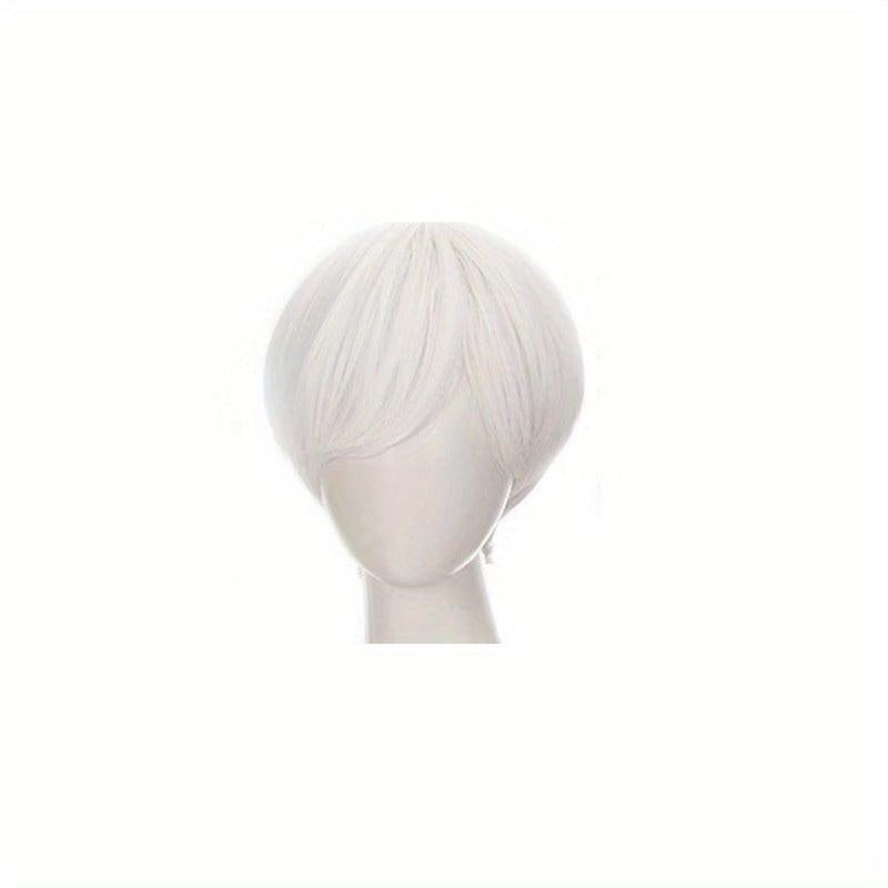 Men's Short Straight Synthetic Wig with Bangs