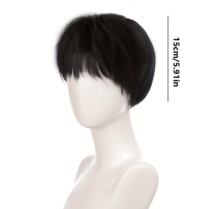 Men's Short Straight Synthetic Wig with Bangs