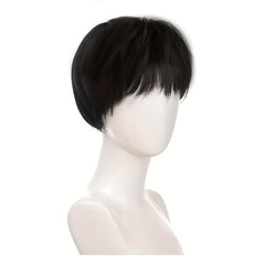 Men's Short Straight Synthetic Wig with Bangs