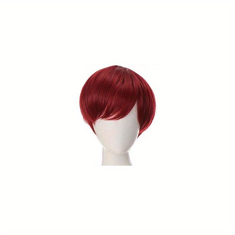 Men's Short Straight Synthetic Wig with Bangs