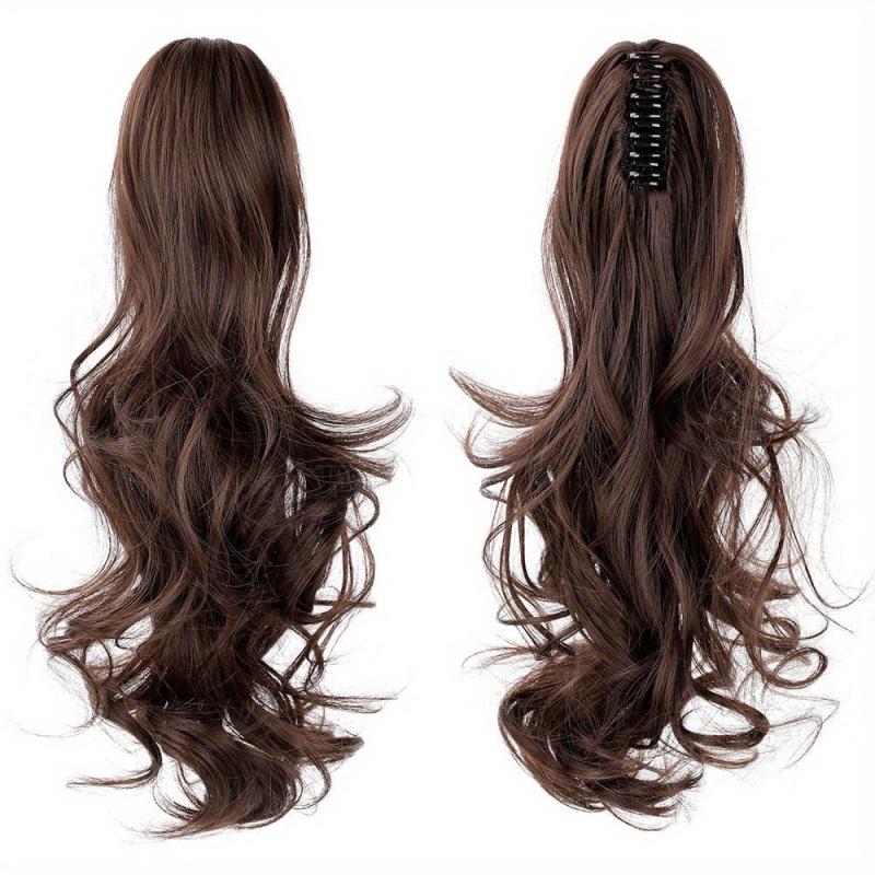 Long Curly Wavy Ponytail Extensions Synthetic Clip In Hair Extensions