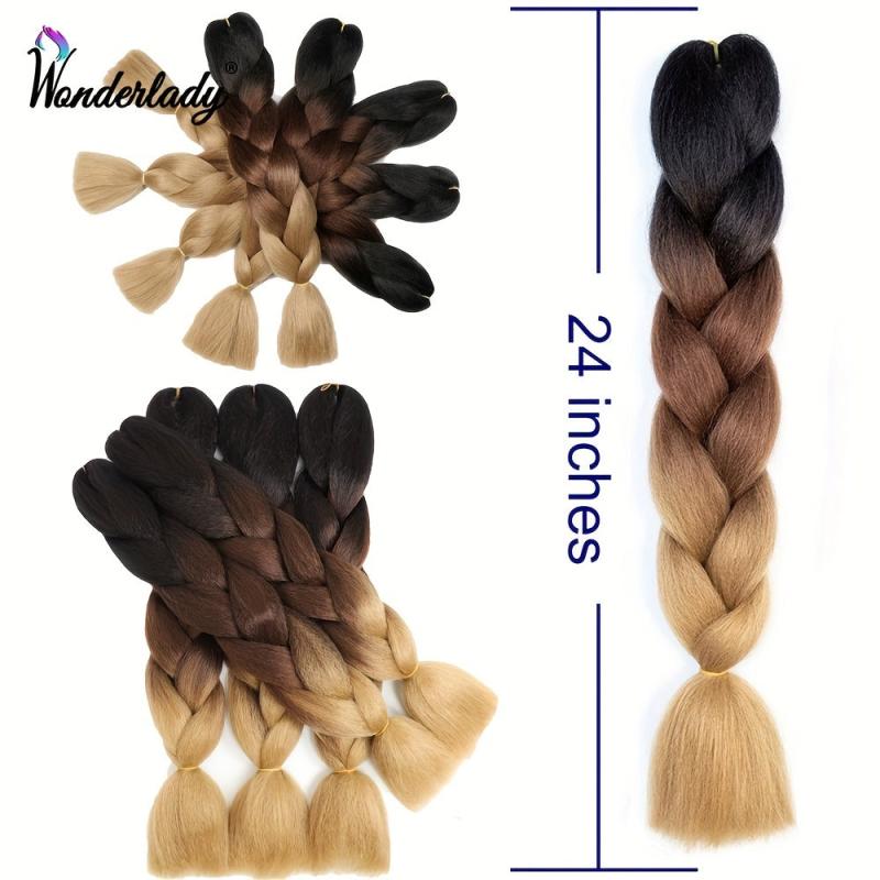 3 Packs Jumbo Long Braiding Hair Extensions 60 96 Cm Synthetic Crochet Braids
