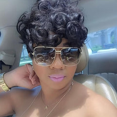 Pixie Cut Wig Short Curly Wigs For Women Synthetic Wig Beginners Friendly