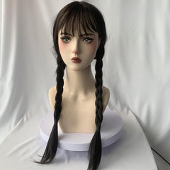 Long Pigtails Costume Wig with Bangs for Women Girls Movie Cosplay