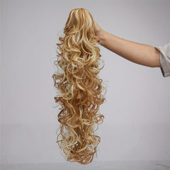 Long Curly Wavy Ponytail Extensions Synthetic Clip In Hair Extensions