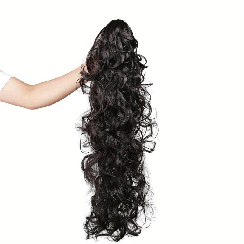 Long Curly Wavy Ponytail Extensions Synthetic Clip In Hair Extensions