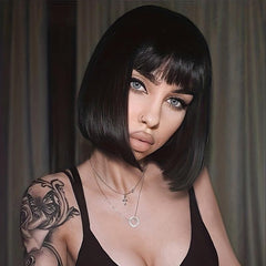 Short Bob Cut Wigs 30 48 Cm Synthetic Fiber None Lace Hair Wigs For Women