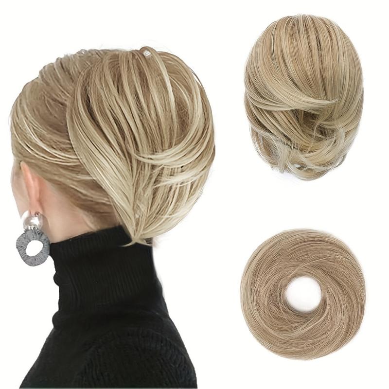 Messy Bun Hair Piece Hair Toppers For Women Straight Bun Hair Pieces