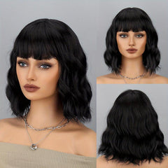 Short Curly Wig with Bangs for Women
