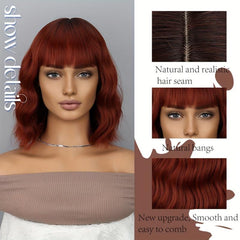Short Curly Wig with Bangs for Women