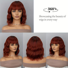 Short Curly Wig with Bangs for Women