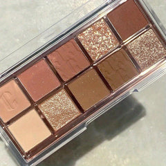 10 Colors Eyeshadow Palette Golden Brown Pumpkin Matte Pearly Shimmer