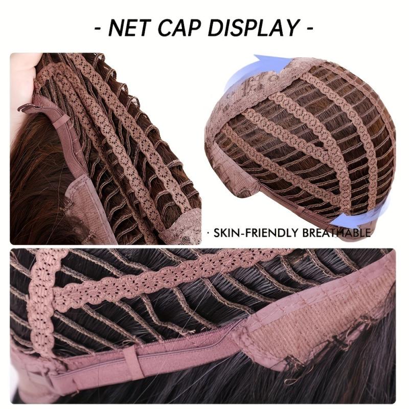 Layered Gradient Gray Brown Hair Wig for Women 55 88 Cm