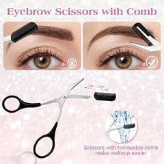 Eyebrow Grooming Scissors Razor Kit 4 In 1 Set