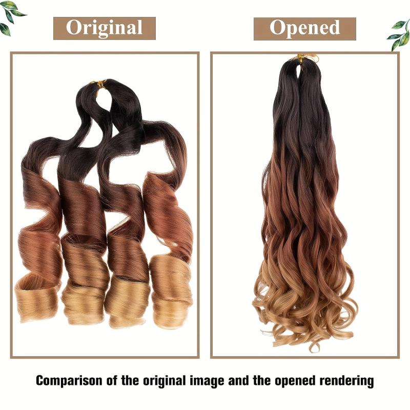 French Curling Hair Pre stretched Hair Loose Wave Braided Hair Ombre 2 tone
