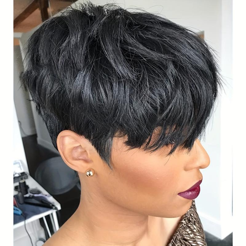 Short Wigs Pixie Cut Wigs With Bangs