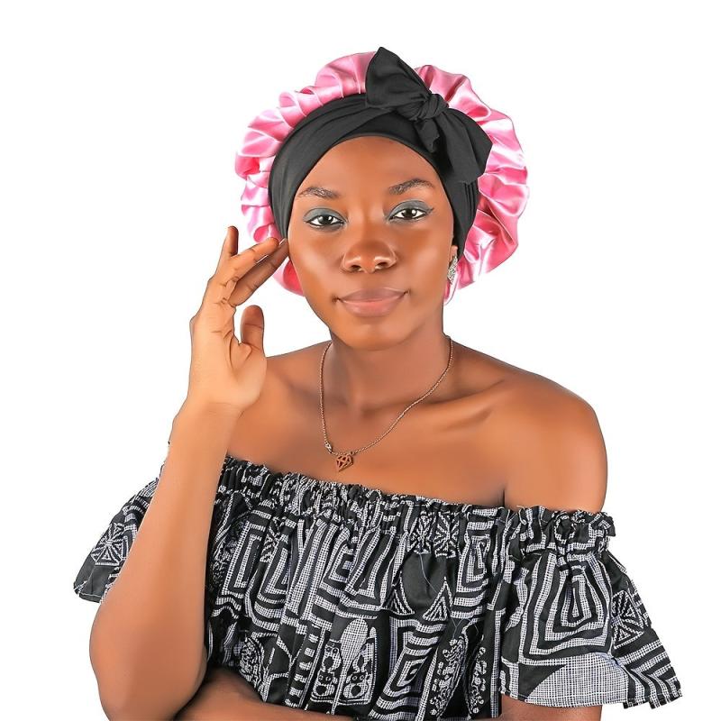 Double Layer Satin Bonnet Sleep Cap for Women Haircare