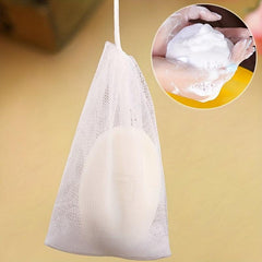 5 Pcs Mesh Soap Bag with Drawstring for Foaming and Drying