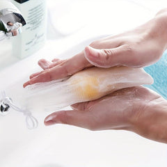 5 Pcs Mesh Soap Bag with Drawstring for Foaming and Drying