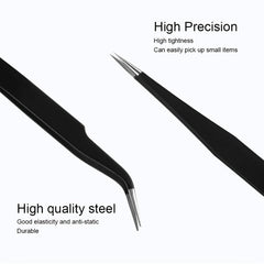 Eyelash Manicure Tweezers Stainless Steel Straight Curved Pliers