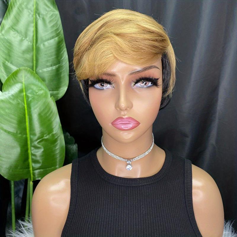 Ombre Short Pixie Cut Hair Wigs For Women 15-24cm