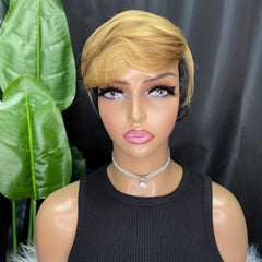 Ombre Short Pixie Cut Hair Wigs For Women 15-24cm